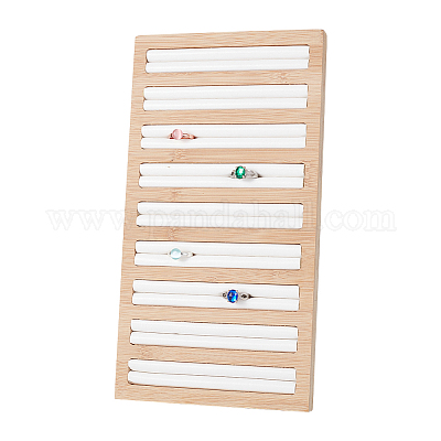 9-Slot Bamboo Ring Organizer Display Trays&nbsp;EDIS-WH0016-044A-1