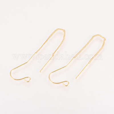 真鍮製スタッドピアスパーツ  カン付き  アメリカンピアス  ニッケルフリー  18KGP本金メッキ  70~72mm  穴：2mm  ピン：0.8mm&nbsp;KK-Q735-363G-1