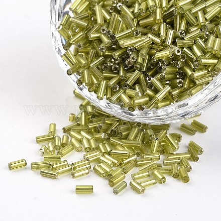 Silver Lined Round Hole Glass Bugle Beads&nbsp;SEED-I001-24-1