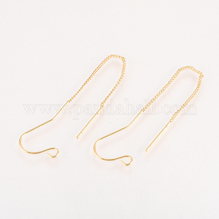 真鍮製スタッドピアスパーツ  カン付き  アメリカンピアス  ニッケルフリー  18KGP本金メッキ  70~72mm  穴：2mm  ピン：0.8mm&nbsp;KK-Q735-363G-1