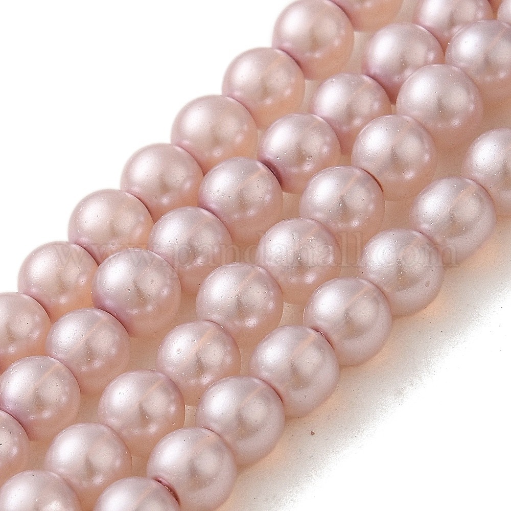 100 Pcs 6mm Red Pearlized Glass Beads - Round Spacer Beads For DIY Jewelry Making, Valentine Crafts