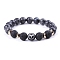 Natural Lava Rock Stretch Bracelets, Constellation Bracelet, Aries, Inner Diameter: 2-3/8 inch(6cm)