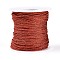 100M Segment Dyed Round Polyester Braided Cords, with PET Plastic Metallic Thread, for Jewelry Making, Tomato, 1mm, about 109.36 Yards(100m)/Roll