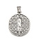 304 Stainless Steel Pendants, with Rhinestone, Religious Theme, Lady of Guadalupe Charm, Stainless Steel Color, Flat Round, 25x21.5x4mm, Hole: 3x7mm