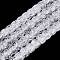 Crackle Transparent Glass Beads Strands, Barrel, Clear, 8~8.5x5.5~6.5mm, Hole: 1.2~1.4mm, about 61~64pcs/strand, 14.96~15.75 inch(38~40cm)