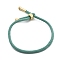 Cotton Cord Bracelets, with Brass Finding, Golden, Medium Aquamarine, 8-1/2 inch(21.5cm)~9 inch(23cm)