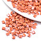 FGB 2-Hole Glass Seed Beads, Opaque Colours Lustered, Square, Coral, 5x4.5~5.5x2~2.5mm, Hole: 0.5~0.8mm, about 1180pcs/bag
