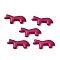 Synthetic Turquoise Beads, Horse, Dyed, Hot Pink, 12.5~13x28.5~29x4~4.5mm, Hole: 1.2mm