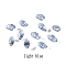 72Pcs Transparent Eletroplate Glass Charms, AB Colocr Plated, Faceted, Teardrop, Steel Blue, 13x6.5mm