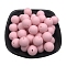 Silicone Beads, Round, Pink, 15mm, Hole: 2mm