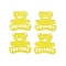 Acrylic Cabochons, Bear with Word Friends, Yellow, 31.5x29x2mm