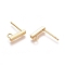 304 Stainless Ear Stud Components, with Loop, Rectangle, Golden, 10x2x2mm, Hole: 1.5mm, Pin: 0.8mm