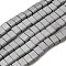 Electroplated Non-magnetic Synthetic Hematite Beads Strands, Rectangle, Matte Style, 2-Hole, Silver, 6x4x3mm, Hole: 1.2mm, about 99pcs/strand, 15.55 inch(39.5cm)