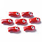 Handmade Porcelain Beads, Hand Painted Ceramic Beads, Famille Rose Style, Fish, FireBrick, 19.5x10x8mm, Hole: 2mm