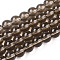 Transparent Glass Beads Strands, Round, Black, 6~6.5mm, Hole: 1.4mm, about 67~70pcs/strand, 14.76 inch~15.16 inch(37.5~38.5cm)