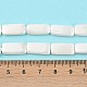電気めっきシェルパールビーズ連売り  ホワイト  長方形  15.5x7x3~4mm  穴：1mm  約26個/連  15.75インチ（40cm）&nbsp;BSHE-C007-D01-01-5