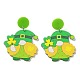 Saint Patrick's Day Sparkling Acrylic Dangle Stud Earrings&nbsp;EJEW-P243-A08-1