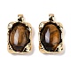 Brass with Gemstone Pendants&nbsp;KK-Q030-25A-G-1