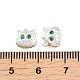 真鍮舗装キュービックジルコニアビーズ  フクロウ  銀  7.5x8x5.5mm  穴：1.8mm&nbsp;KK-A292-01S-3