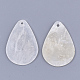 カピスシェルペンダント  ティアドロップ  ホワイトスモーク  37.5x25.5x1mm  穴：1.6mm&nbsp;SHEL-S276-22-2