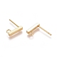 304ステンレス製イヤリング部品  カン付き  長方形  ゴールドカラー  10x2x2mm  穴：1.5mm  ピン：0.8mm&nbsp;STAS-M274-012B-G-1