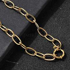 女性用スプリングリング留め金付き304ステンレススチールアズキチェーンネックレス  イオンプレーティング（ip）  18KGP本金メッキ  16.26インチ（41.3cm）