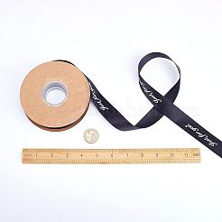 ポリエステルリボン  単語が印刷された  貴方のために  ブラック  1インチ（25mm）  約45m /ロール&nbsp;OCOR-WH0033-04B