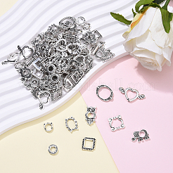 100Pcs 10 Styles Tibetan Style Alloy Bead Frame&nbsp;FIND-YW0007-62