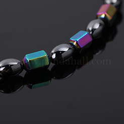 Synthetic Non-magnetic Hematite Oval Hexagonal Column Beaded Stretch Anklets&nbsp;FS-WG276A6-01