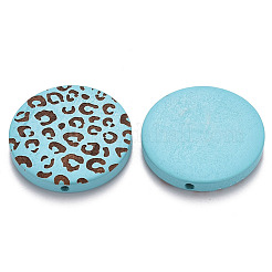 Painted Natural Wood Beads&nbsp;WOOD-N006-07D