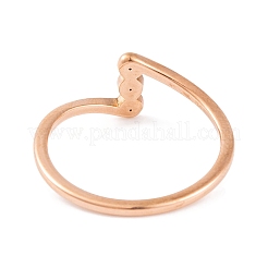 304ステンレススチール製指輪女性用  ラインストーン付き  ローズゴールド  8mm  usサイズ6~9（16.5~18.9mm）&nbsp;RJEW-C086-17-RG