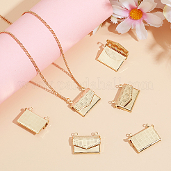 6Pcs Brass Locket Pendants&nbsp;KK-BBC0015-55