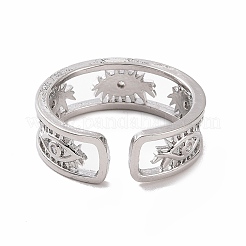 Clear Cubic Zirconia Eye Open Cuff Rings&nbsp;RJEW-P083-02P