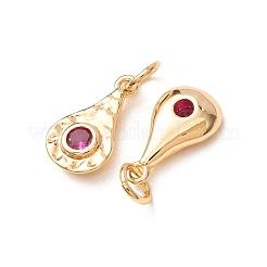 Brass Micro Pave Cubic Zirconia Charms&nbsp;CU-K002-42G-A