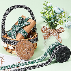 3 Colors Ethnic Style Embroidery Polyester Ribbons&nbsp;SRIB-WR0001-02