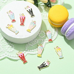 10本5色合金エナメルペンダント  アイスクリームチャーム  ミックスカラー  23.5x11x2.5mm  穴：2mm  2個/カラー&nbsp;ENAM-YW0003-28