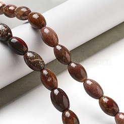 天然レッドレインボージャスパービーズ連売り  ライス  12x8mm  穴：1.2mm  約33個/連  15.94''（40.5センチメートル）&nbsp;G-B106-B23-01