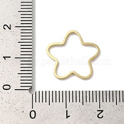 真鍮製フレームコネクター  鉛フリー＆カドミウムフリー  スター  24KGP本金メッキ  15.5x16x1mm  内径：12.5x14.5mm&nbsp;KK-K383-09G-G