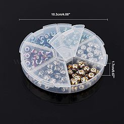 電気メッキガラスビーズ  ナザールボンジュウ模様  ミックスカラー  8x7.5mm  穴：1.2mm  6色  24個/カラー  144個/箱&nbsp;EGLA-NB0001-13