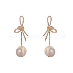 Bowknot Zinc Alloy Crystal Rhinestone Dangle Stud Earrings&nbsp;FS-WGBBCF3-01