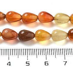 天然石赤瑪瑙ビーズ連売り  ティアドロップ  9x6mm  穴：1.2mm  約44個/連  15.75''（40センチメートル）&nbsp;G-B106-A22-01