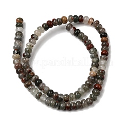 天然のアフリカブラッドストーンビーズ連売り  ロンデル  6.5~7x4~4.5mm  穴：0.8mm  約89個/連  15.35''（39センチメートル）&nbsp;G-A280-A06-01