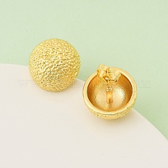 Brass Half Round Stud Earrings&nbsp;EJEW-F389-23G