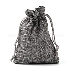 Polyester Imitation Burlap Packing Pouches Drawstring Bags&nbsp;ABAG-R005-9x12-04