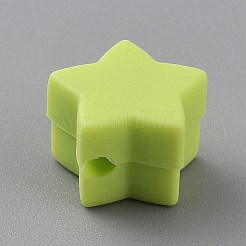 スターシリコンフォーカルビーズ  DIYの看護ネックレス用  淡緑色  11x12x8.5mm  穴：2.2mm&nbsp;SIL-TAC0008-08H