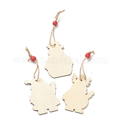 Christmas Theme Wood Big Pendant Decorations&nbsp;HJEW-F010-05
