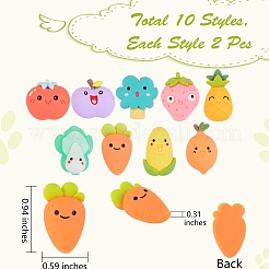 20Pcs 10 Style Opaque Resin Cabochons&nbsp;sgCRES-SZ0001-18