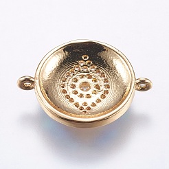 Brass Micro Pave Cubic Zirconia Links&nbsp;X-ZIRC-F077-10G