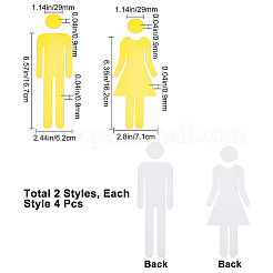 4 Sets Acrylic Bathroom Sign Stickers&nbsp;AJEW-GF0005-03B