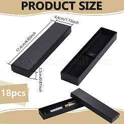 ボール紙ペンのパッケージボックス  ペンのギフトボックス  長方形  ブラック  17.4x4.4x2.2cm&nbsp;LS-CON-WH0086-108
